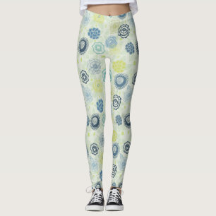 Stilfull blommönster med gulliga blommor leggings