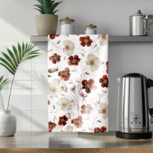 Stilfull blomsterduk i akvarell