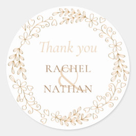 Stilfull blomsterkrans Tack så mycket Runt Klistermärke