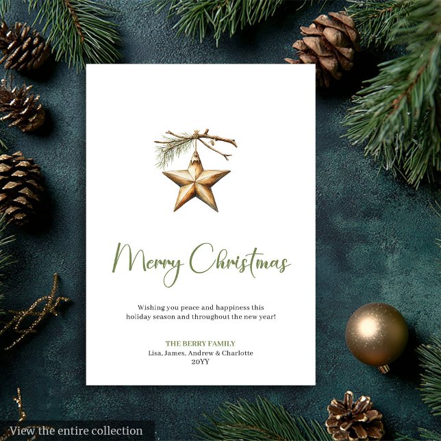 Stilfull bohemisk akvarell jordnära julkort (Stylish Bohemian Watercolor Earthy Christmas Card)