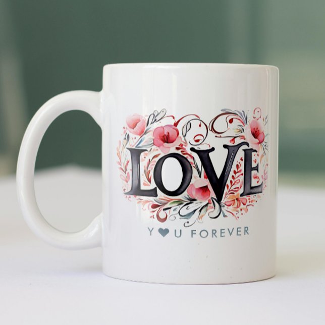 Stilfull Boho Kärlek Du Alltid Blommig Akvarell Två-Tonad Mugg (Skapare uppladdad)