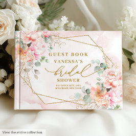 Stilfull Boho rosé guld glitter bröllopsfest Gästböcker