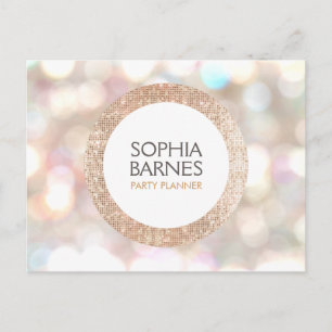 Stilfull Bokeh och Rose Guld Paillett Event Planne Vykort
