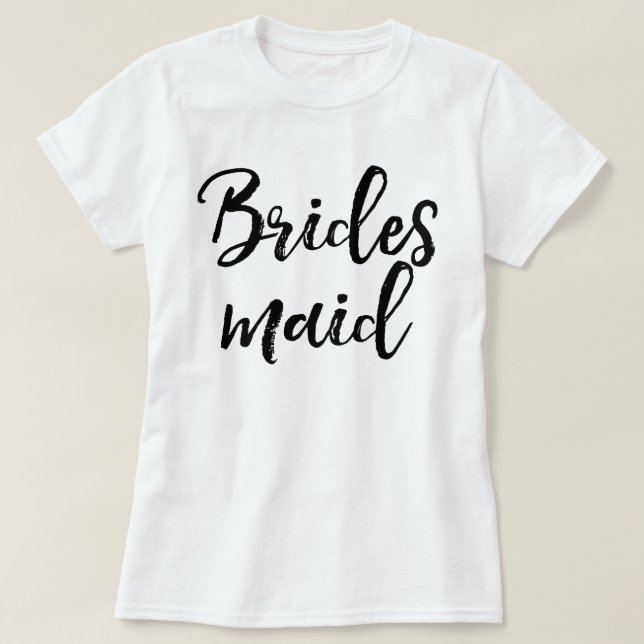 Stilfull bokstavsborste typografi | Brudtärna T Shirt (Design framsida)