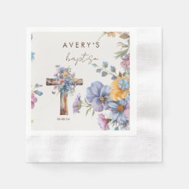 Stilfull botanisk dopkors elegant  pappersservett