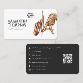 Stilfull brandingdesign för nagelsalong i Los Ange Visitkort
