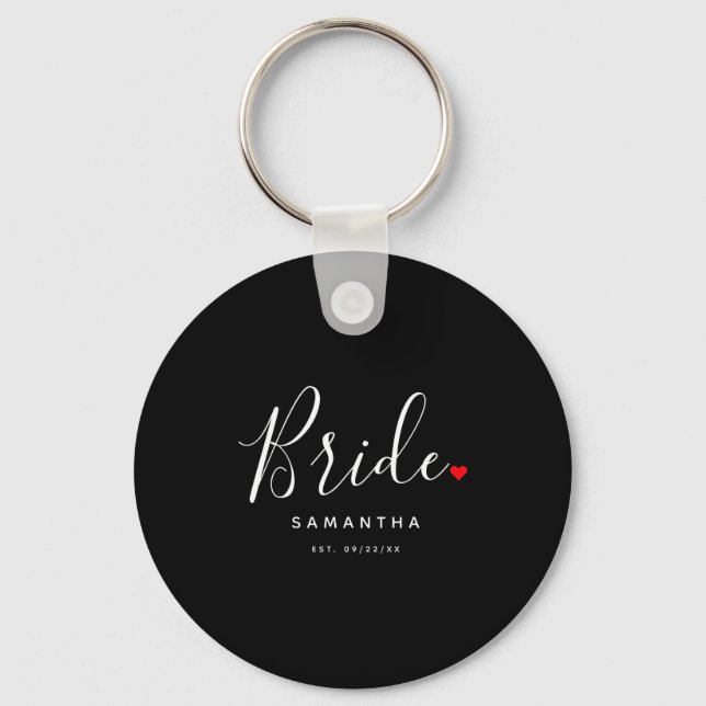 Stilfull brud bröllop t-shirt nyckelring (Framsida)