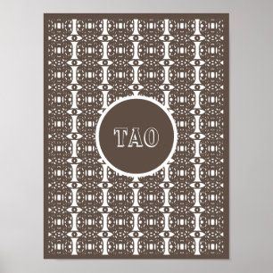Stilfull Brun Och Vit Tao-kalligrafi Poster
