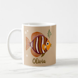 Stilfull brun tropisk fisk  kaffemugg
