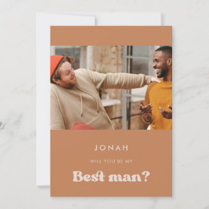 Stilfull brun Vill du vara min best man foto kort