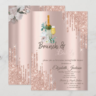 Stilfull Brunch & Bubbels Bröllopsdusch-inbjudan Inbjudningar