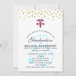 Stilfull Caduceus och stetoskop Sjuksköterska exam Inbjudningar