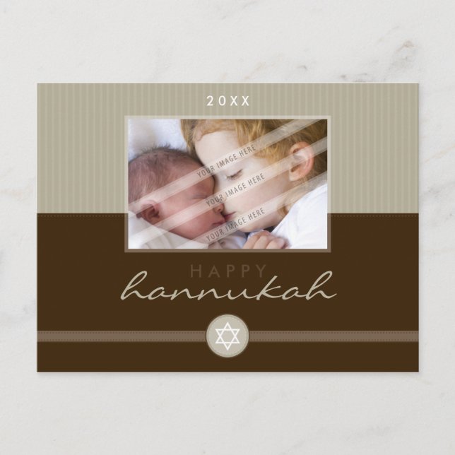 STILFULL CHANUKAH-VYKORT:: stripedstitch 2L Helg Vykort (Framsida)