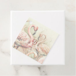 Stilfull Chic Flamingo Monogram Personlig Gåvor Etiketter