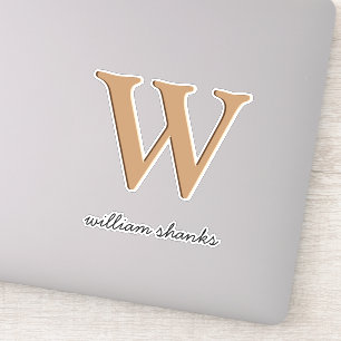 Stilfull chic monogram svart guld scriptnamn klistermärken