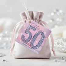 Stilfull Chic Rosa och Silver Glitter 50-årsdag