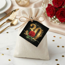 Stilfull Chic Svart Guld Röd Ros 30-årsdag