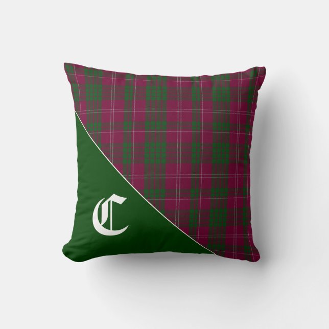 Stilfull Crawford Clan Tartan-rutig monogram Kudde (Framsida)