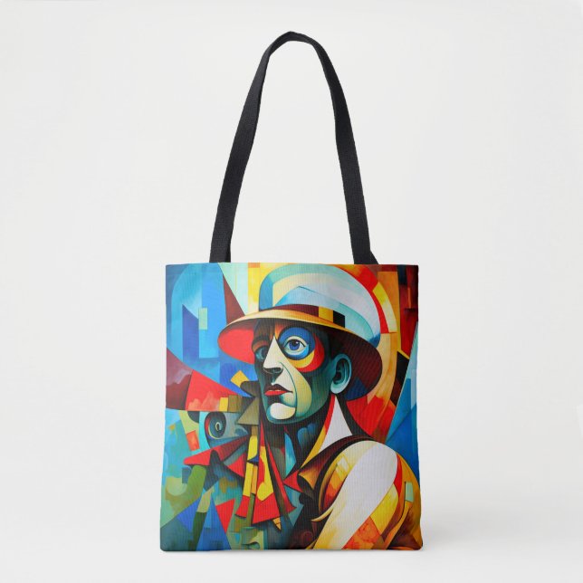Stilfull "Cubism Man" Dam-T-Shirt Tygkasse (Framsida)