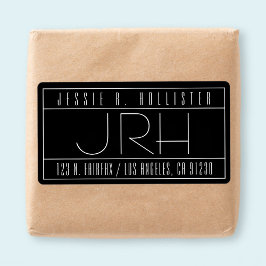 Stilfull Deco-stil | svart-vit returadress för för Fraktsedel