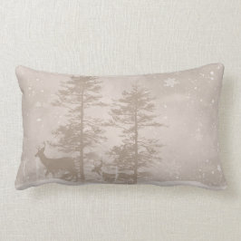 Stilfull dekorativ kudde med vinterhjortlandskap