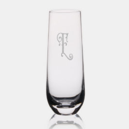Stilfull dekorativ rullande monogram initial E,