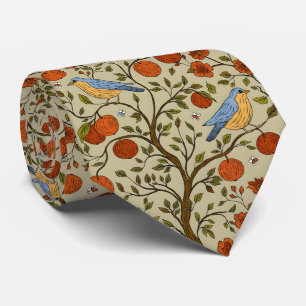 Stilfull design med orange äpplen på bruna träd slips
