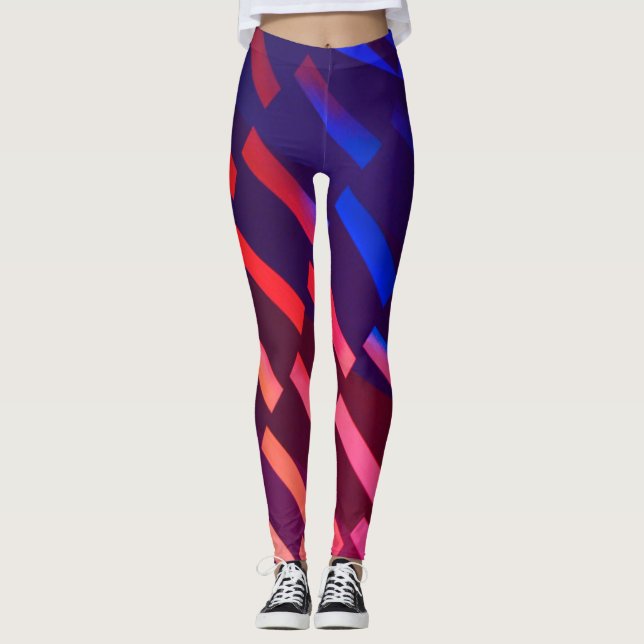 Stilfull diagonal geometrisk - leggings (Framsida)