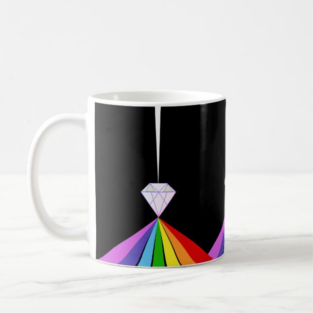 Stilfull diamant och regnbåge kaffemugg (Vänster)