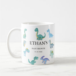 Stilfull dinosaurie-babyshower vit kaffemugg