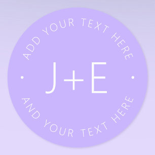 Stilfull DIY Par Monogram & Redigerbar Lavendel Runt Klistermärke