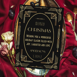 Stilfull elegant art deco platt julkort