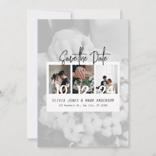 Stilfull Elegant Modern Save the Date Foto Collage Spara Datumet