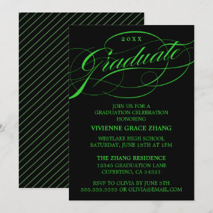 STILFULL ELEGANT SKRIFT EXAMENSFIRANDE PARTY-INBJU INBJUDNINGAR