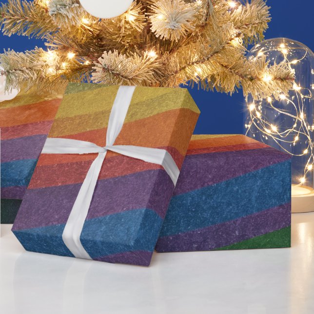 Stilfull Enkel Metallisk Inspirerad Regnbåge Presentpapper (Helgdagar)