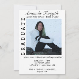 Stilfull examensfoto-fest inbjudningar