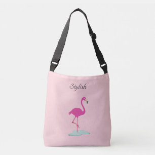 Stilfull flamingo på millennial rosa axelväska