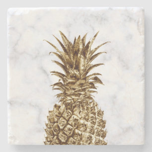 Stilfull för söt guld- & vitmarmorananas stenunderlägg