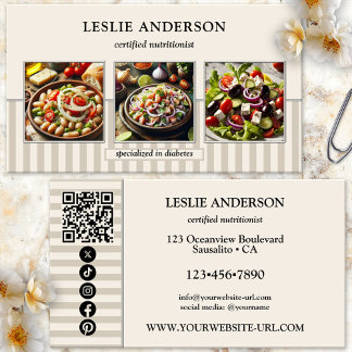 Stilfull Foto Dietist Nutritionist Hälsocoach Visitkort