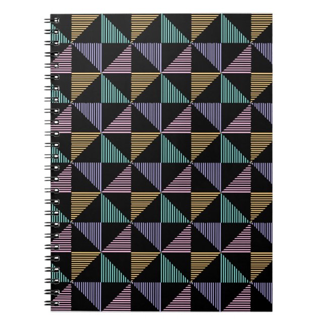 Stilfull geometrisk abstrakt tryck – modernt trend anteckningsbok (Framsidan)