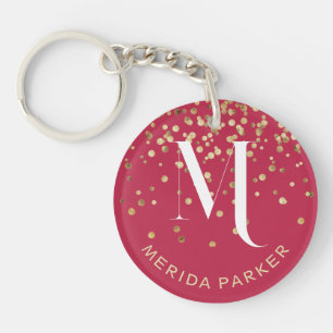 Stilfull Glam Röd Guld Glitter Initial Monogram