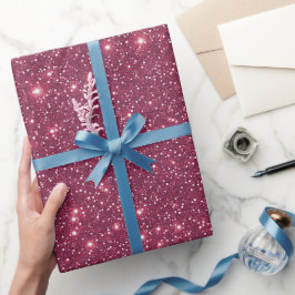 Stilfull Glamour Burgunder Gnistrande Glitter Presentpapper
