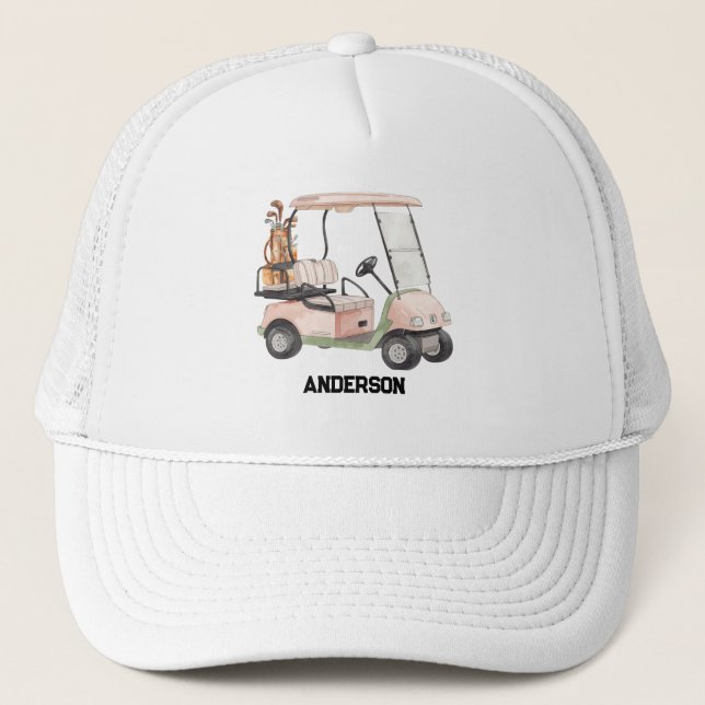 Stilfull golfkärra & klubbor Monogram Trucker Ha Keps (Framsida)