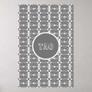 Stilfull grå och vit abstrakt geometrisk form poster