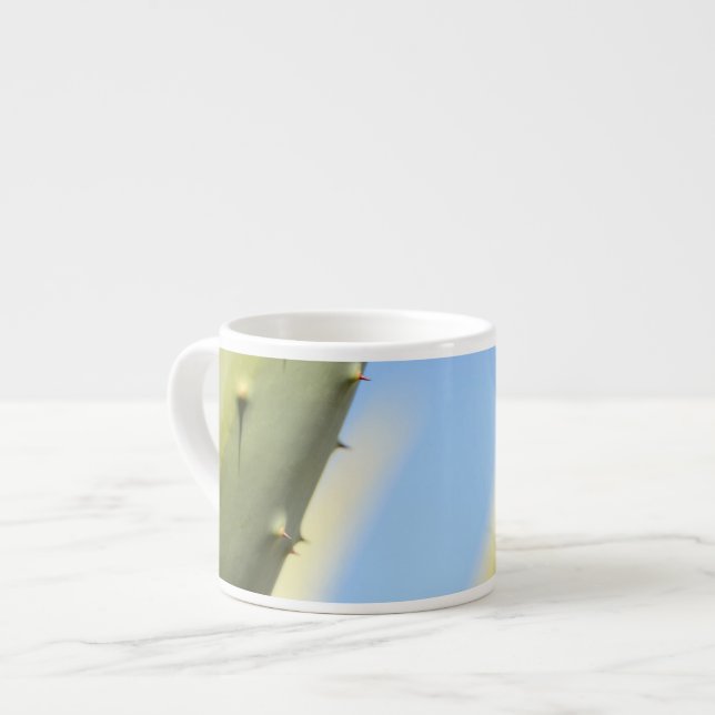Stilfull grön aloe blå himmel espresso kaffemugg espressomugg (Framsida vänster)