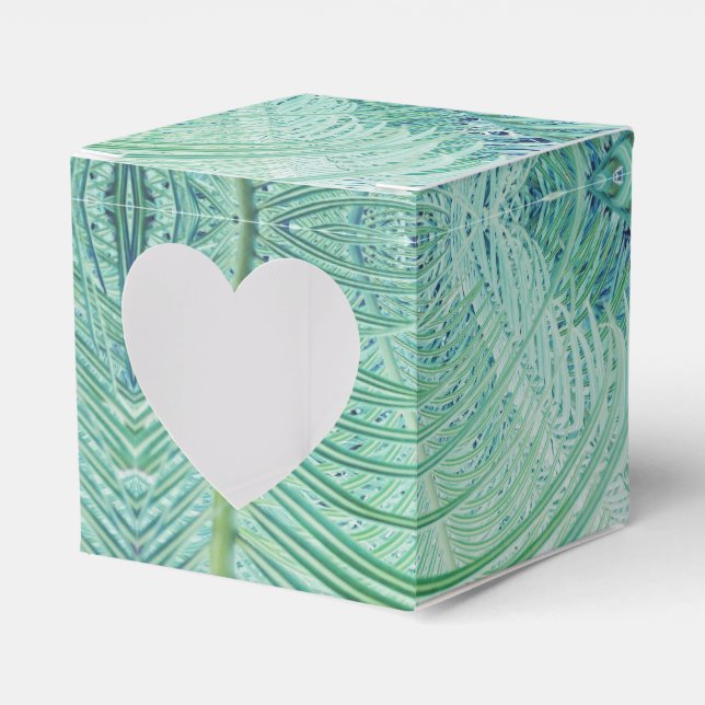 Stilfull grön växt palmblad presentbox presentaskar (Framsidan Sidan)