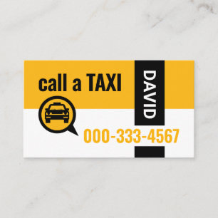 Stilfull gul taxifärg förare visitkort