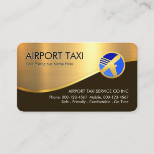 Stilfull gul våg flygplans flygplats taxi visitkort