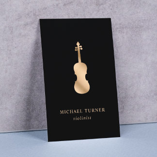 Stilfull guld fiolmusiker minimal visitkort