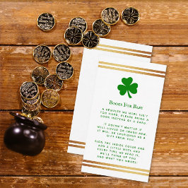 Stilfull guld folie St. Patrick's Day baby shower Tilläggskort